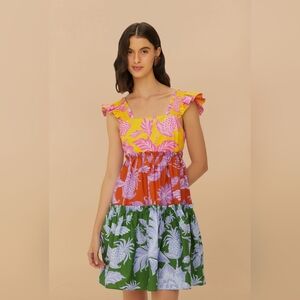 Farm Rio Mixed Tropical Swing Mini Dress NEW Size Medium